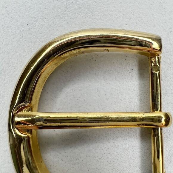 Vintage Rounded Gold Tone Simple Basic Belt Buckle - Picture 2 of 4